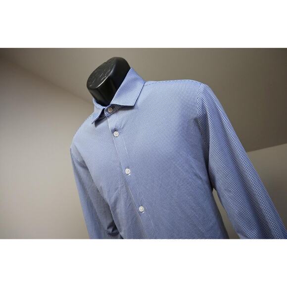 Mizzen+Main Leeward Dress Shirt Standard Stretch Plaid Long Sleeve Mens Medium - Picture 1 of 7